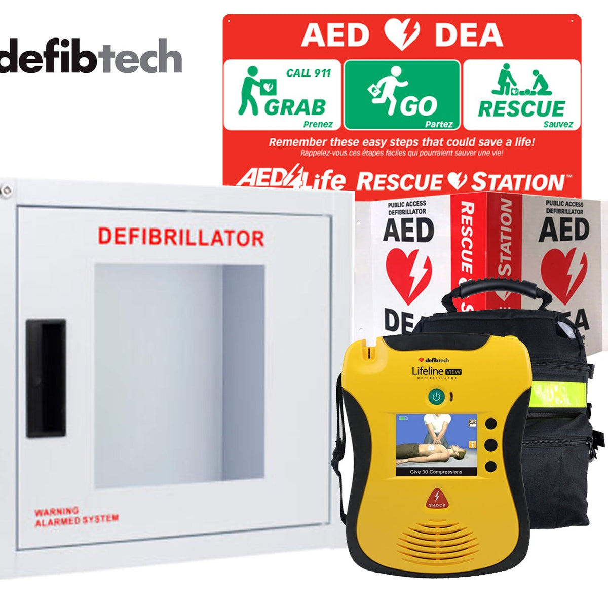 Defibtech Lifeline VIEW Complete Package AED4Life