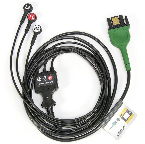 Physio-Control LIFEPAK® 1000 ECG/EKG Monitoring Cable, 3-wire (Lead II)