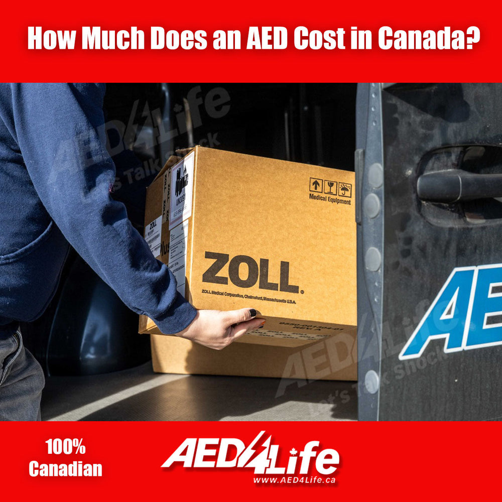 Delivery Driver Putting an AED into A Truck