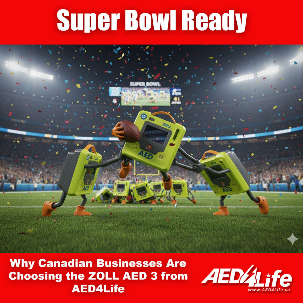 ZOLL AED 3 at Super Bowl Playing Football
