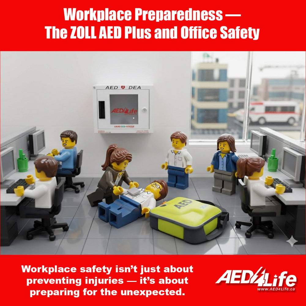 LEGO PEOPLE USING A LEGO AED