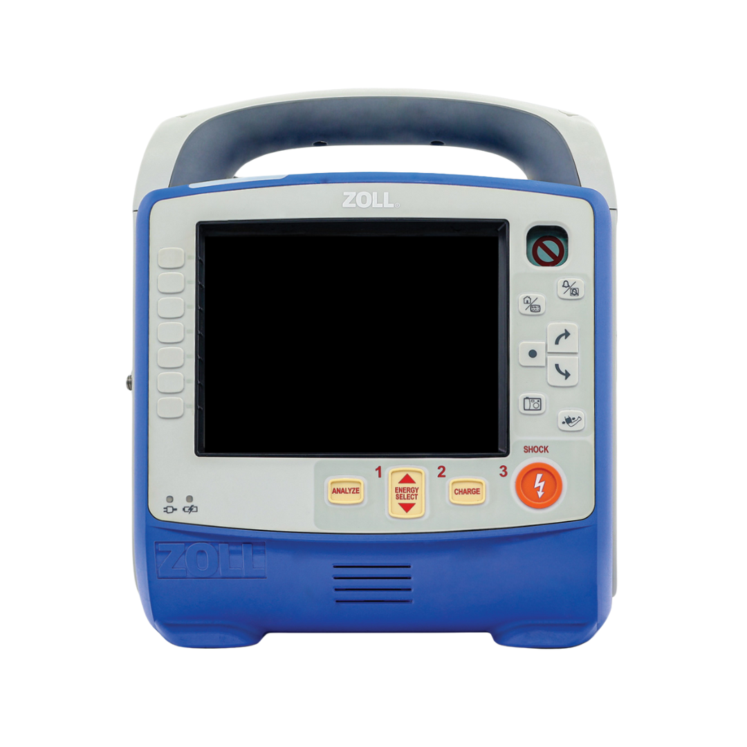 A Zoll ZOLL X Series Defibrillator with screen and advanced life support function buttons.