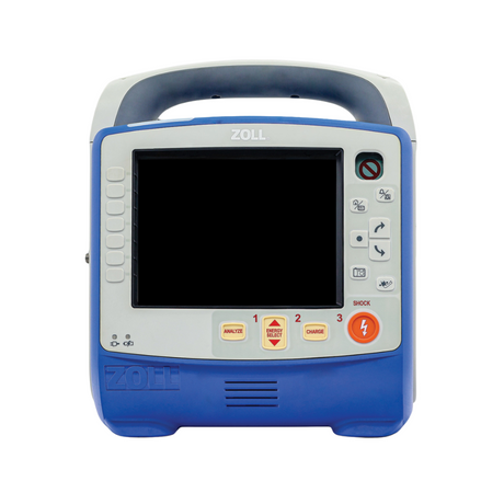 A Zoll ZOLL X Series Defibrillator with screen and advanced life support function buttons.