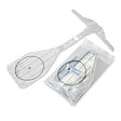 The Prestan Professional Adult Series 2000 Ventilation Lung Bag, a T-shaped medical tool featuring a circular component, is shown next to a clear plastic package containing the same item. Ideal for emergency scenarios, this product comes as part of the 50-pack series from Prestan.