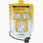 Defibrillator pouch with instructions on a white background