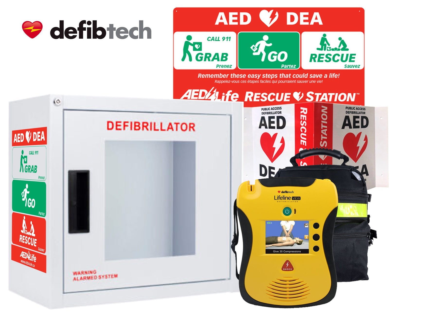 Defibtech Lifeline VIEW AED with instructional video screen