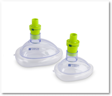 Masque facial d'entraînement Prestan CPR pour nourrissons, paquet de 10 avec adaptateurs de masque de sauvetage (emballés individuellement), sac de 10 unités