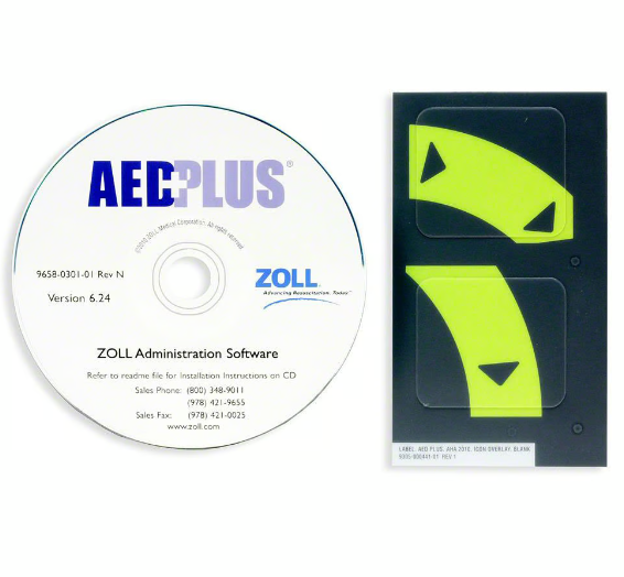 Mise à niveau des directives ZOLL AED Plus 2010, kit unique - CD et un ensemble d'étiquettes superposées