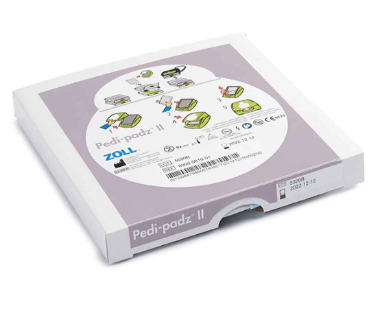 ZOLL Pedi-padz II packaging on a white background
