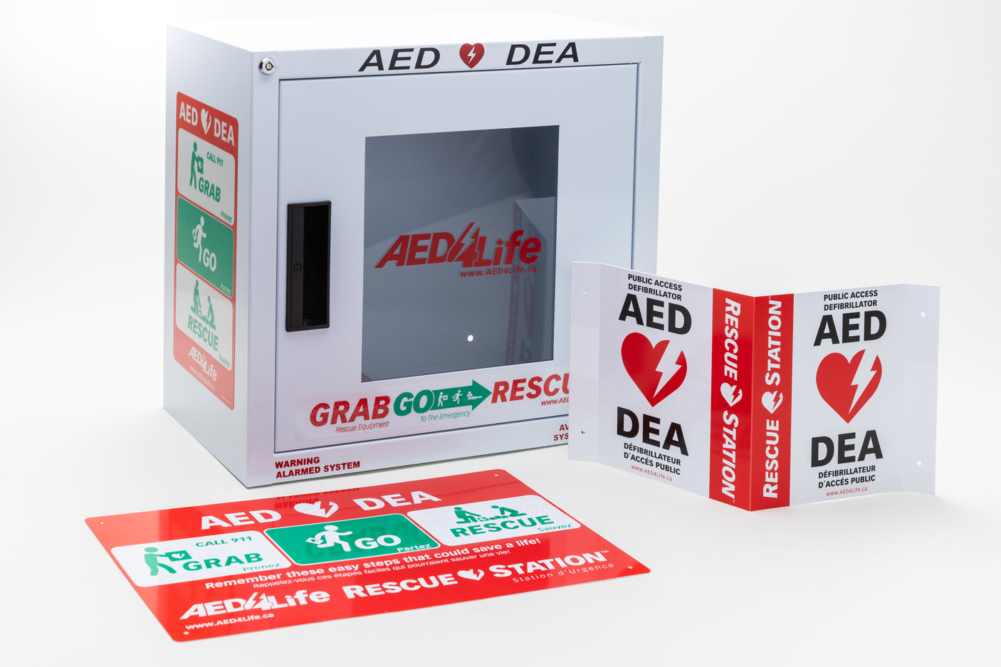 AED cabinet and sign package