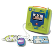 The ZOLL AED 3 Trainer by ZOLL comes with training pads and features a small screen displaying instructional illustrations, as well as providing CPR feedback to improve learning in emergency situations.